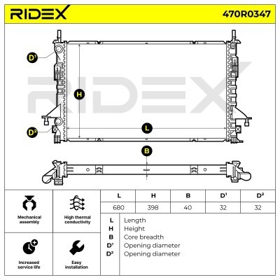 Radiator, Engine Cooling RIDEX 470R0347 470R0347 - photo 7
