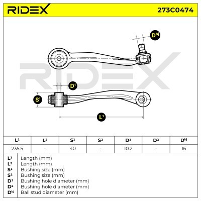 Control Arm RIDEX 273C0474 273C0474 - photo 7