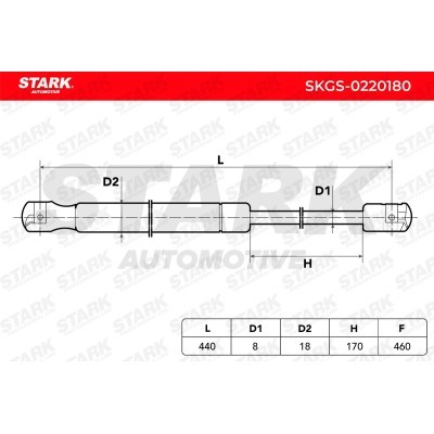 Gas Spring, boot-/cargo area Stark SKGS-0220180 SKGS-0220180 - photo 3