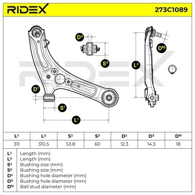 Control Arm RIDEX 273C1089 273C1089 - photo 5