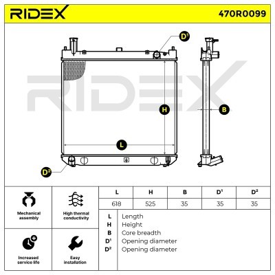 Radiator, Engine Cooling RIDEX 470R0099 470R0099 - photo 5