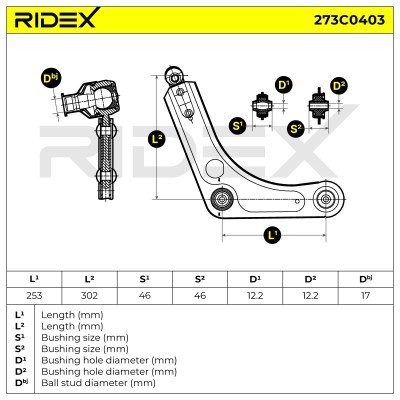 Control Arm RIDEX 273C0403 273C0403 - photo 6