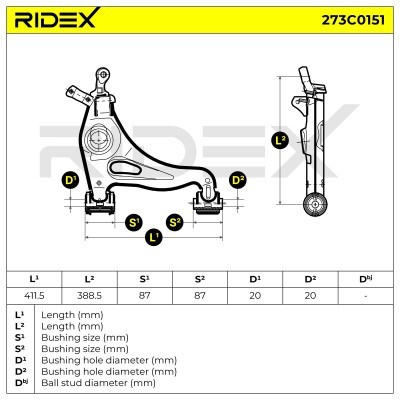 Control Arm RIDEX 273C0151 273C0151 - photo 4