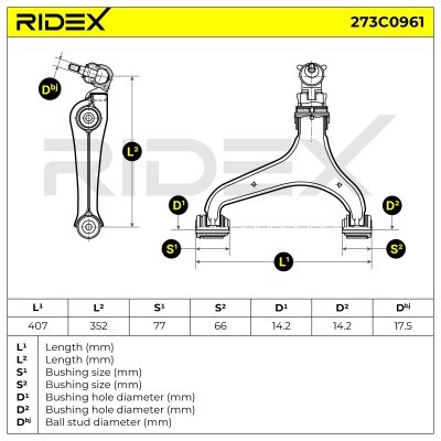Control Arm RIDEX 273C0961 273C0961 - photo 5