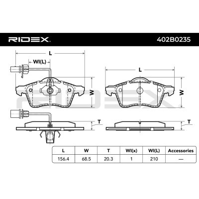 Brake Pads Set RIDEX 402B0235 402B0235 - photo 7