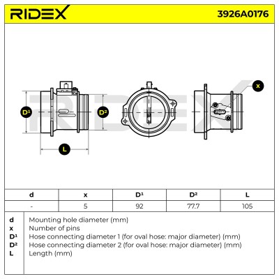 Air Mass Sensor RIDEX 3926A0176 3926A0176 - photo 7