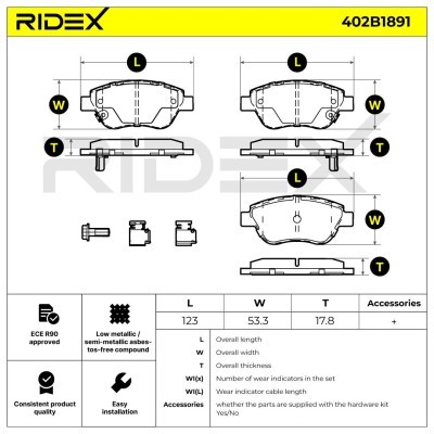 Brake Pads Set RIDEX 402B1891 402B1891 - photo 8