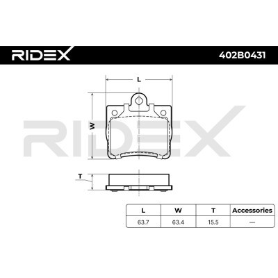 Brake Pads Set RIDEX 402B0431 402B0431 - photo 6