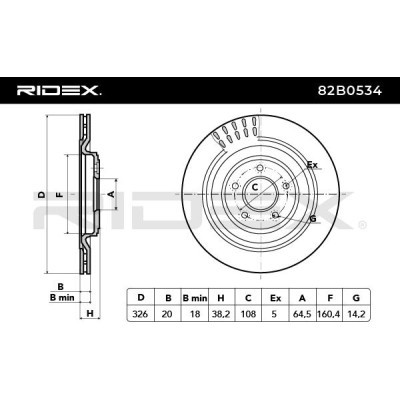 Brake Disc RIDEX 82B0534 82B0534 - photo 3