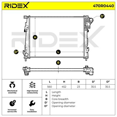 Radiator, Engine Cooling RIDEX 470R0440 470R0440 - photo 5