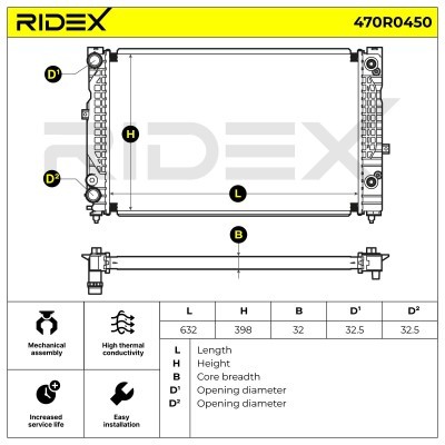 Radiator, Engine Cooling RIDEX 470R0450 470R0450 - photo 4