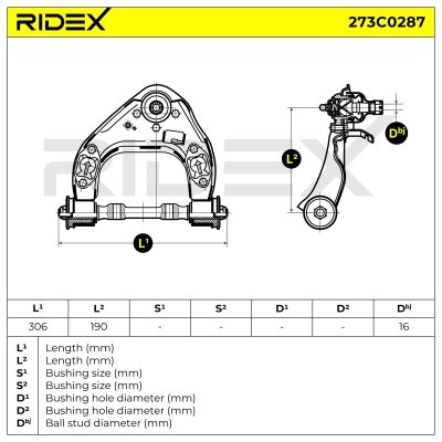 Control Arm RIDEX 273C0287 273C0287 - photo 5