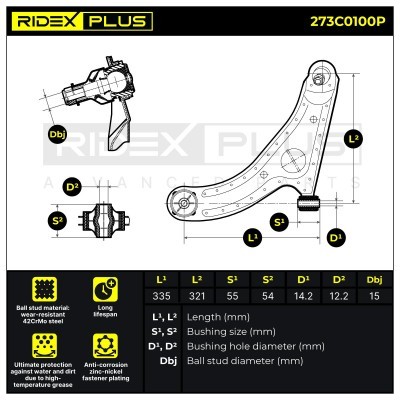 Control Arm RIDEX 273C0100P 273C0100P - photo 6