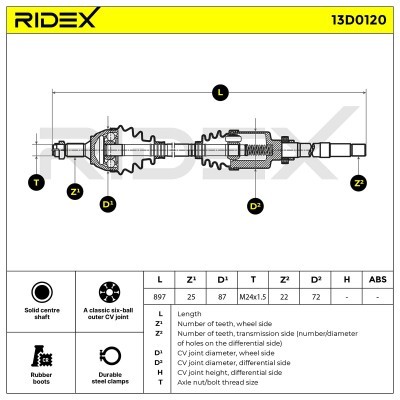 Drive Shaft RIDEX 13D0120 13D0120 - photo 3