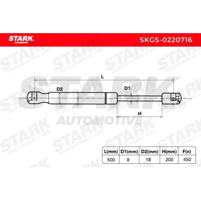 Gas Spring, boot-/cargo area Stark SKGS-0220716 SKGS-0220716 - photo 5