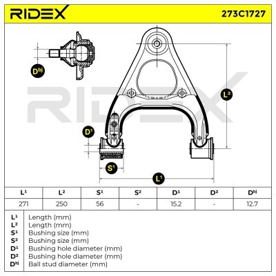 Control Arm RIDEX 273C1727 273C1727 - photo 5