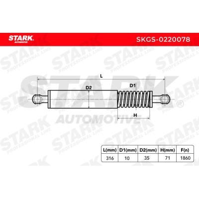 Gas Spring, boot-/cargo area Stark SKGS-0220078 SKGS-0220078 - photo 5