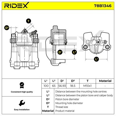 Brake Caliper RIDEX 78B1346 78B1346 - photo 3