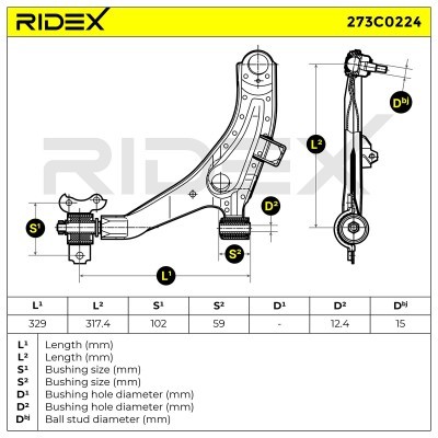 Control Arm RIDEX 273C0224 273C0224 - photo 8