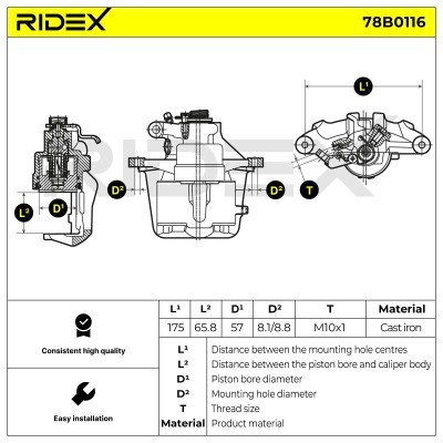Brake Caliper RIDEX 78B0116 78B0116 - photo 5