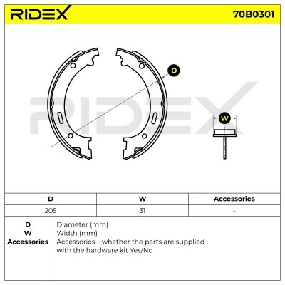 Brake Pads Set RIDEX 70B0301 70B0301 - photo 4