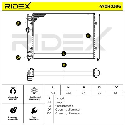 Radiator, Engine Cooling RIDEX 470R0396 470R0396 - photo 7