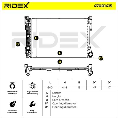 Radiator, Engine Cooling RIDEX 470R1415 470R1415 - photo 5