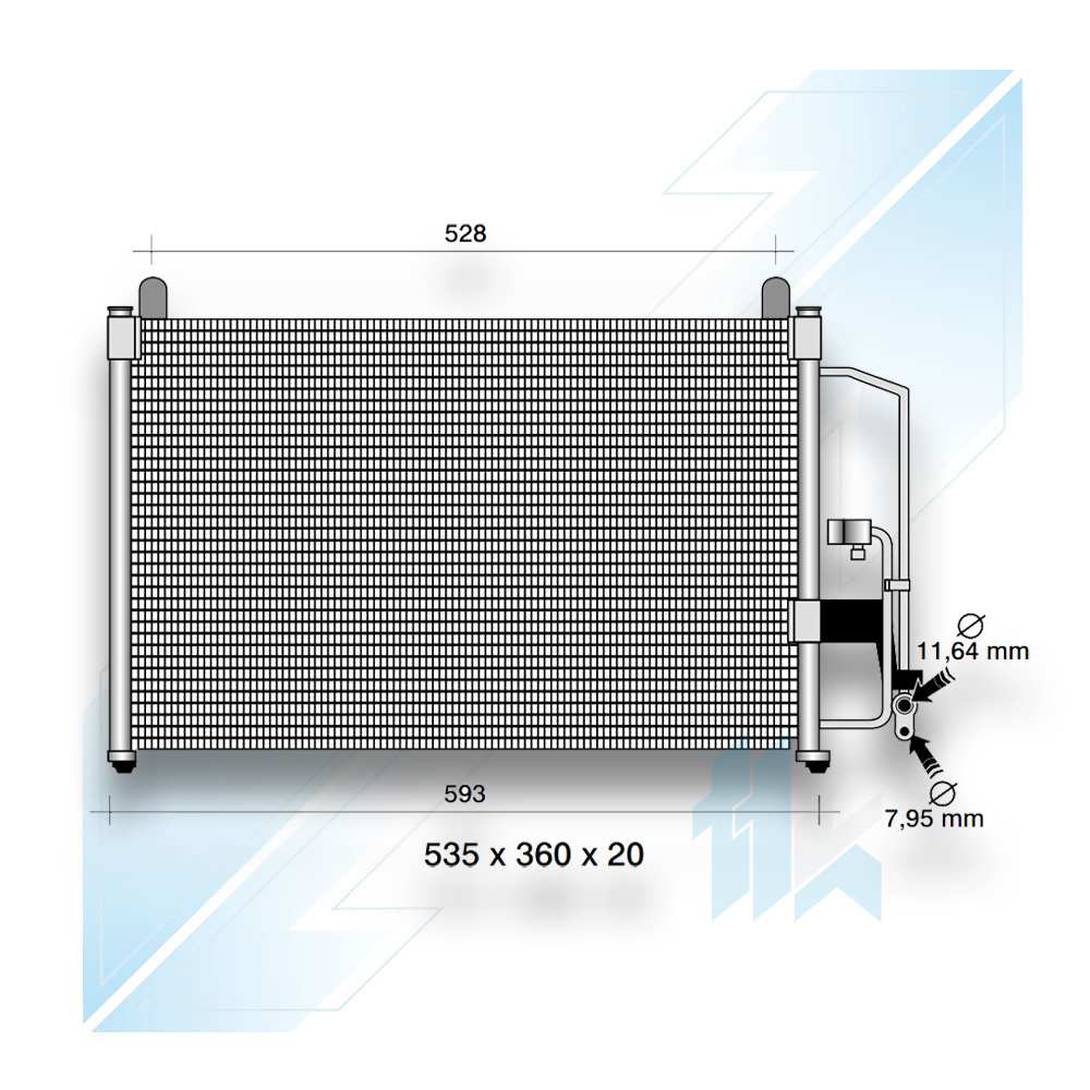 Condenser for Daewoo Lanos 1997-2002 210CDT1000 - photo 1