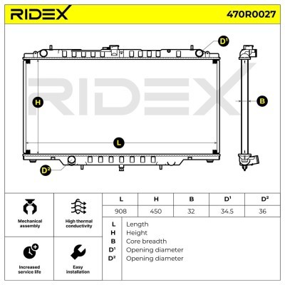 Radiator, Engine Cooling RIDEX 470R0027 470R0027 - photo 5