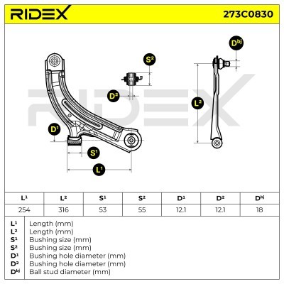 Control Arm RIDEX 273C0830 273C0830 - photo 6
