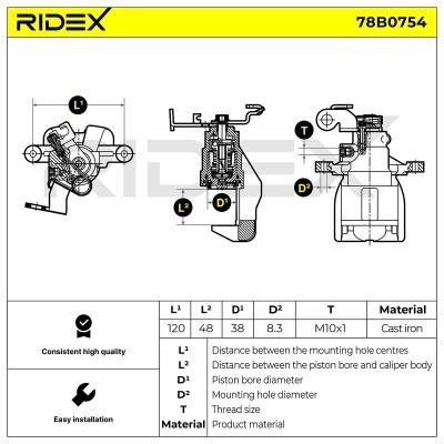 Brake Caliper RIDEX 78B0754 78B0754 - photo 6