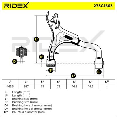 Control Arm RIDEX 273C1563 273C1563 - photo 8