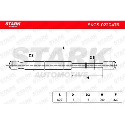 Gas Spring, boot-/cargo area Stark SKGS-0220476 SKGS-0220476 - photo 4