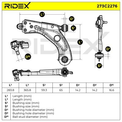 Control Arm RIDEX 273C2276 273C2276 - photo 8
