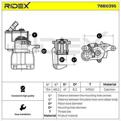Brake Caliper RIDEX 78B0395 78B0395 - photo 6