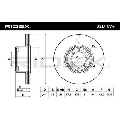 Brake Disc RIDEX 82B1674 82B1674 - photo 5