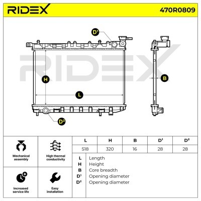 Radiator, Engine Cooling RIDEX 470R0809 470R0809 - photo 5