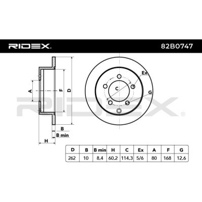 Brake Disc RIDEX 82B0747 82B0747 - photo 3