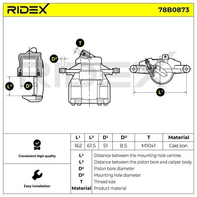 Brake Caliper RIDEX 78B0873 78B0873 - photo 6