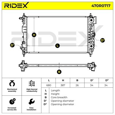 Radiator, Engine Cooling RIDEX 470R0717 470R0717 - photo 5