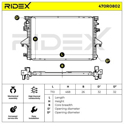 Radiator, Engine Cooling RIDEX 470R0802 470R0802 - photo 5