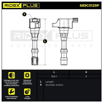 Ignition Coil RIDEX 689C0129P 689C0129P - photo 3