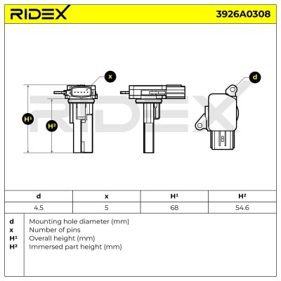 Air Mass Sensor RIDEX 3926A0308 3926A0308 - photo 6