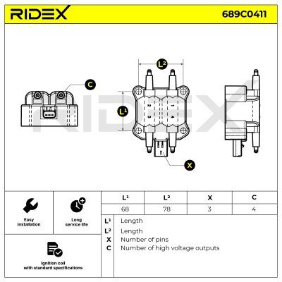 Ignition Coil RIDEX 689C0411 689C0411 - photo 6