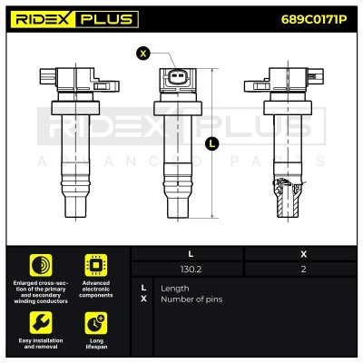 Ignition Coil RIDEX 689C0171P 689C0171P - photo 3