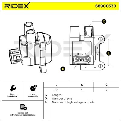 Ignition Coil RIDEX 689C0330 689C0330 - photo 5