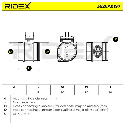 Air Mass Sensor RIDEX 3926A0197 3926A0197 - photo 8