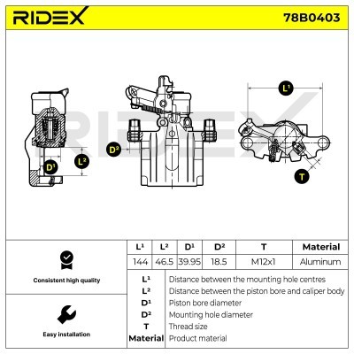 Brake Caliper RIDEX 78B0403 78B0403 - photo 4