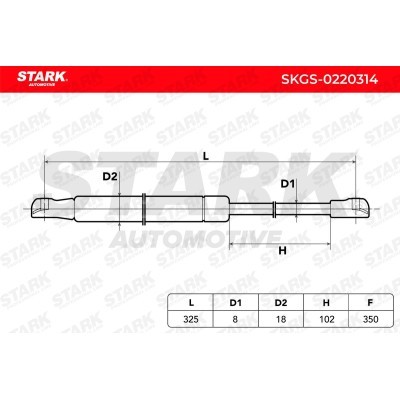 Gas Spring, boot-/cargo area Stark SKGS-0220314 SKGS-0220314 - photo 4