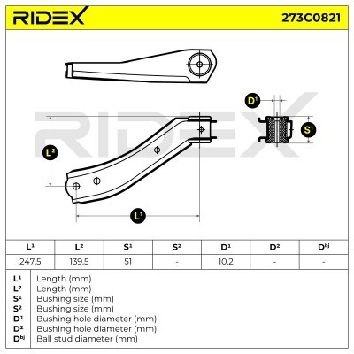 Control Arm RIDEX 273C0821 273C0821 - photo 5